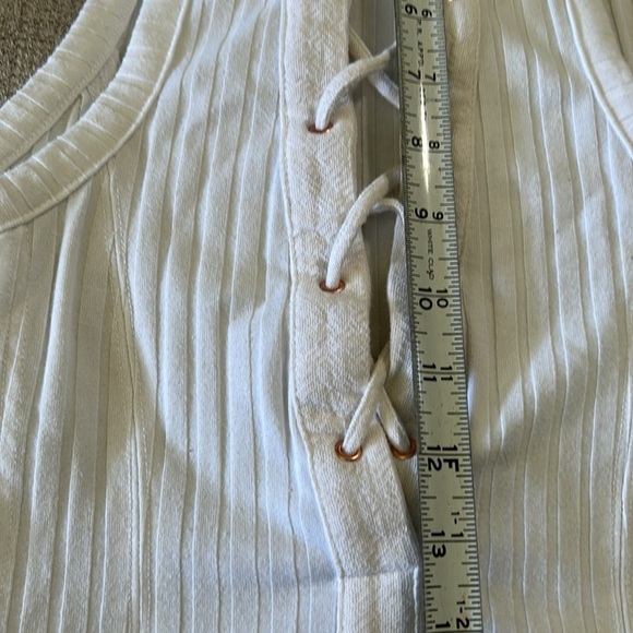 FREE PEOPLE INTIMATELY WOMENS WHITE LACE-UP TANK TOP SIZE M - Picture 14 of 14